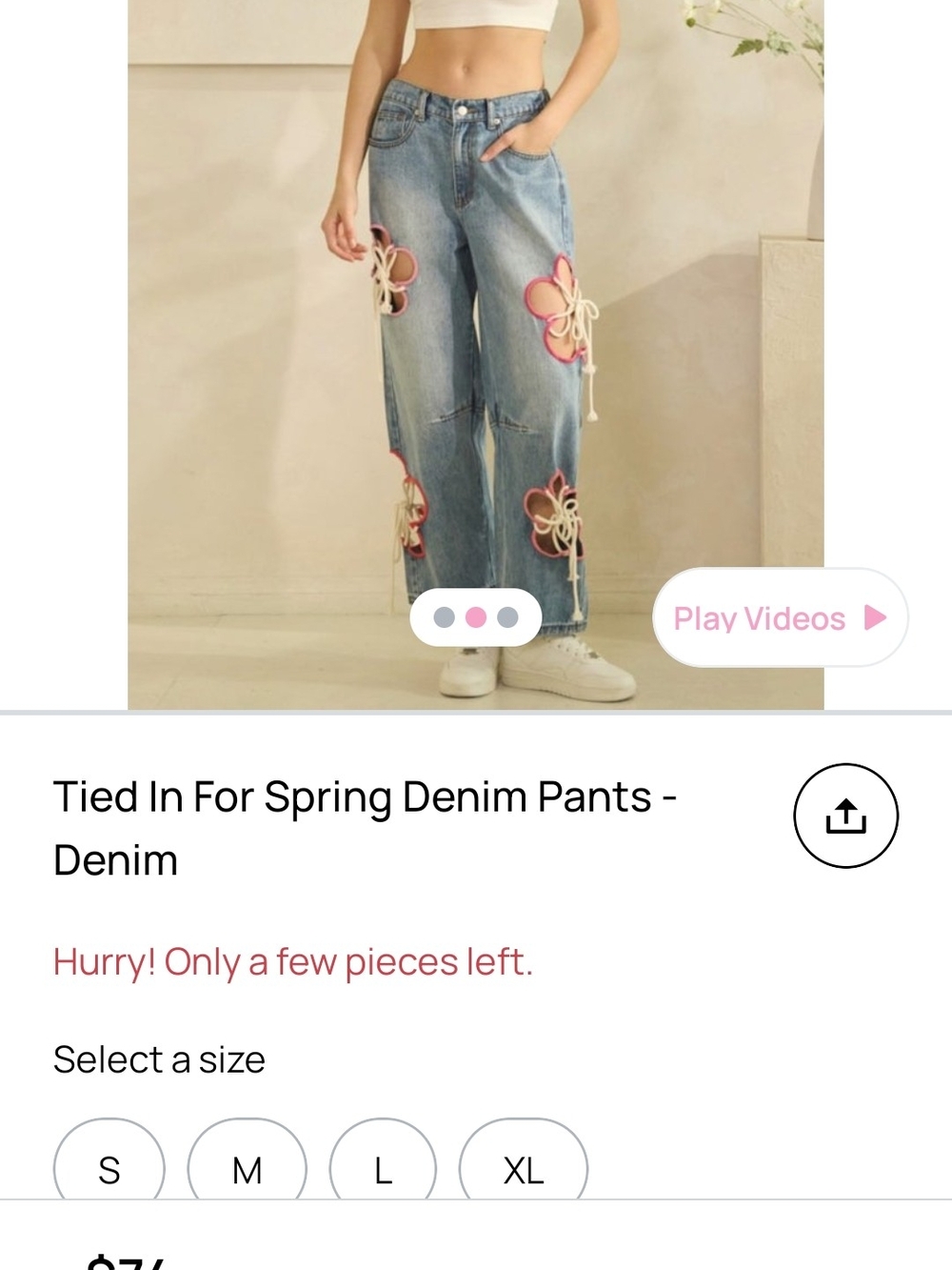 Oli & Hali Light Blue Denim Straight-Leg Jeans with Pink Floral Cutouts
